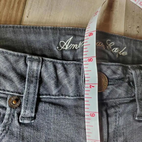 American Eagle Black Super Stretch Skinny Size 8 Regular Jeans - Picture 9 of 15